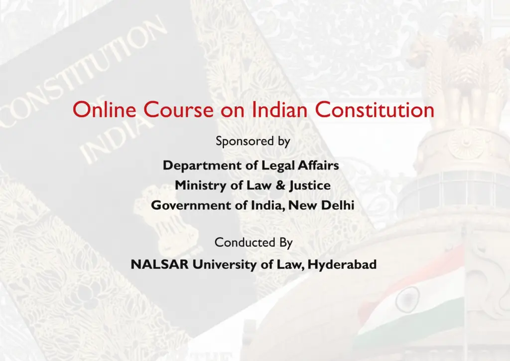 Free Onlien Course on Indian Consitution from NALSAR University of Law