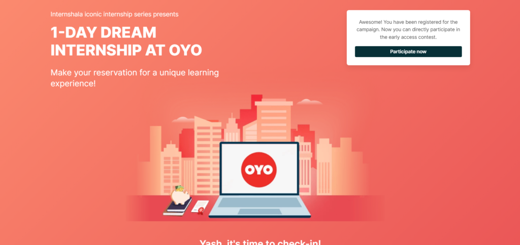1-Day Dream Internship at Oyo - Course Joiner