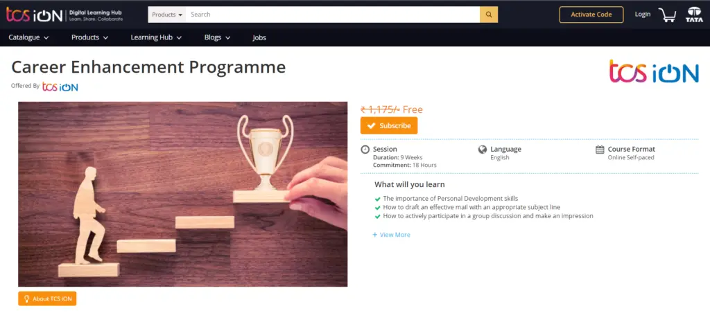 TCS Career Enhancement Programme - Course Joiner