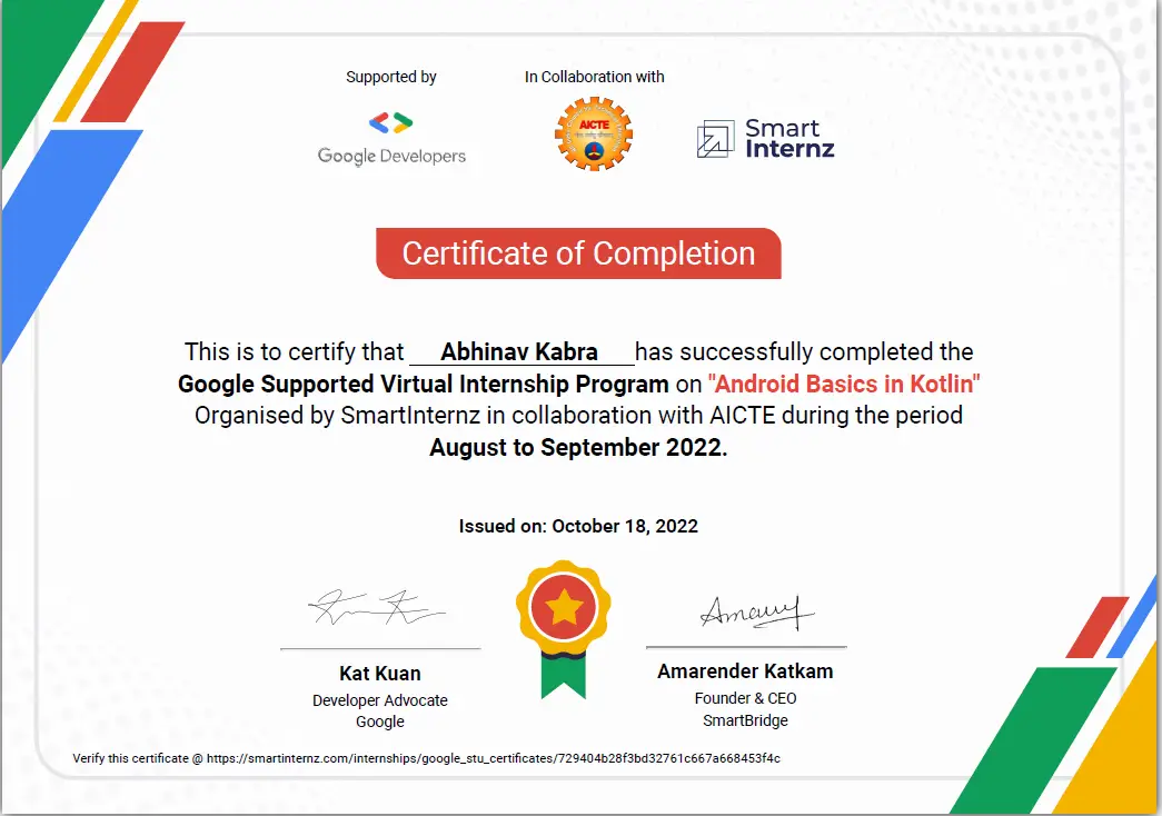 AICTE & GOOGLE Virtual Internship