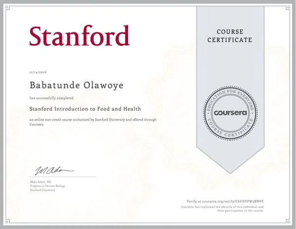 Coursera & Stanford Certified