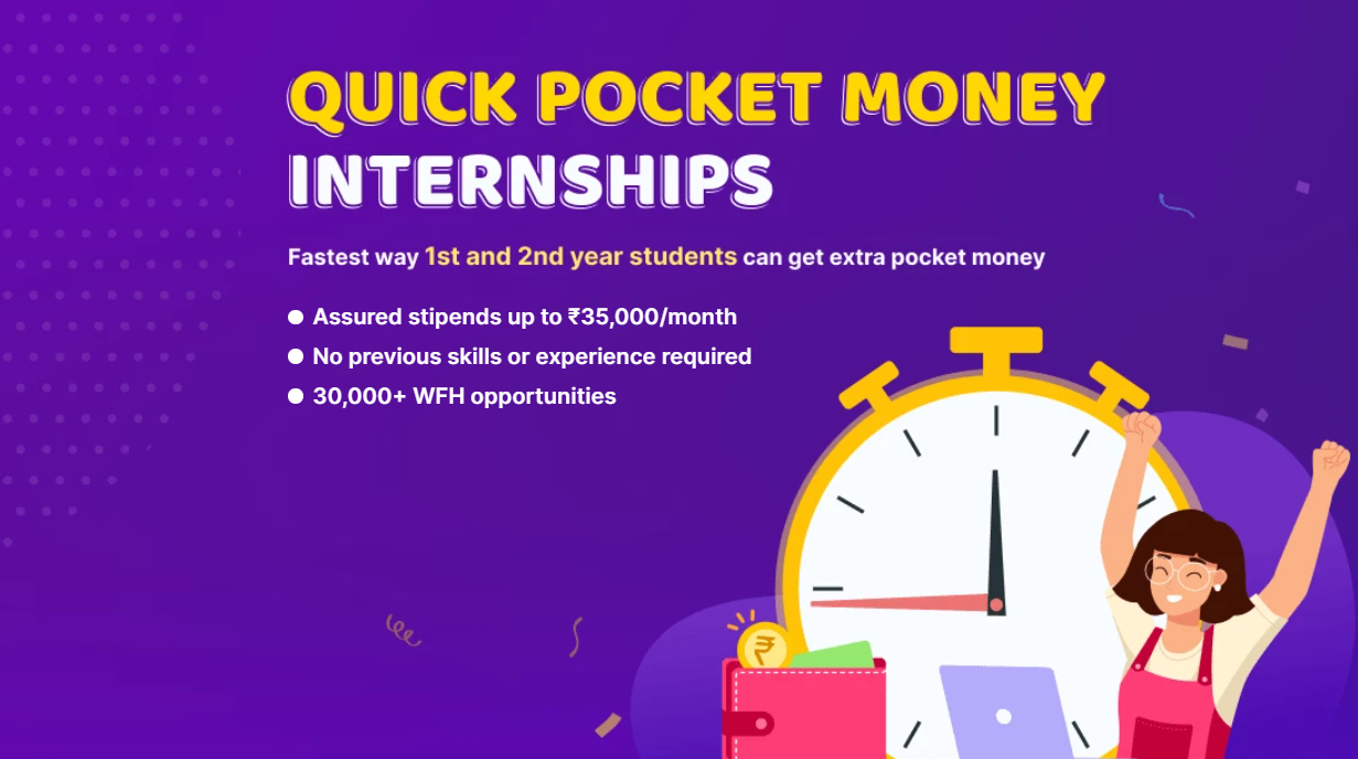 Internshala Quick Pocket Money Internships Campaign