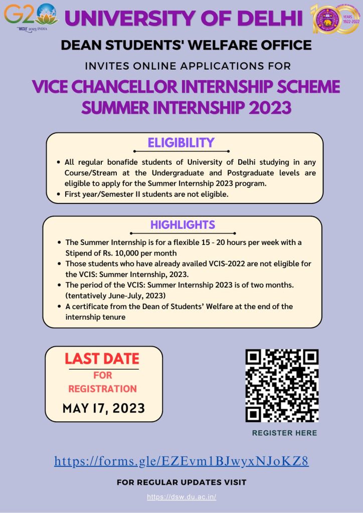 Delhi University internship