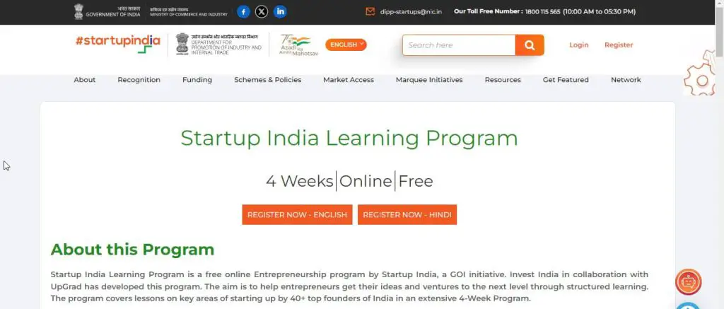Free Online Entrepreneurship Learning Program by Startup India: Boost Your Startup Journey