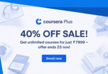 Coursera Plus 40% Off Sale! Get Unlimited Courses for Just ₹7999 – Offer Ends 23 Nov!