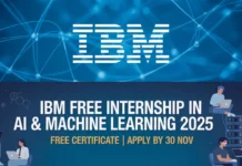 IBM FREE Internship in AI & Machine Learning 2025 – Free Certificate | Apply by 30 Nov