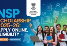 NSP Scholarship 2025-26: Apply Online, Eligibility, Status & Last Date @ Scholarships.gov.in