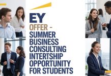 EY Offer – Summer Business Consulting Internship Opportunity For Students, Apply Here in 2025